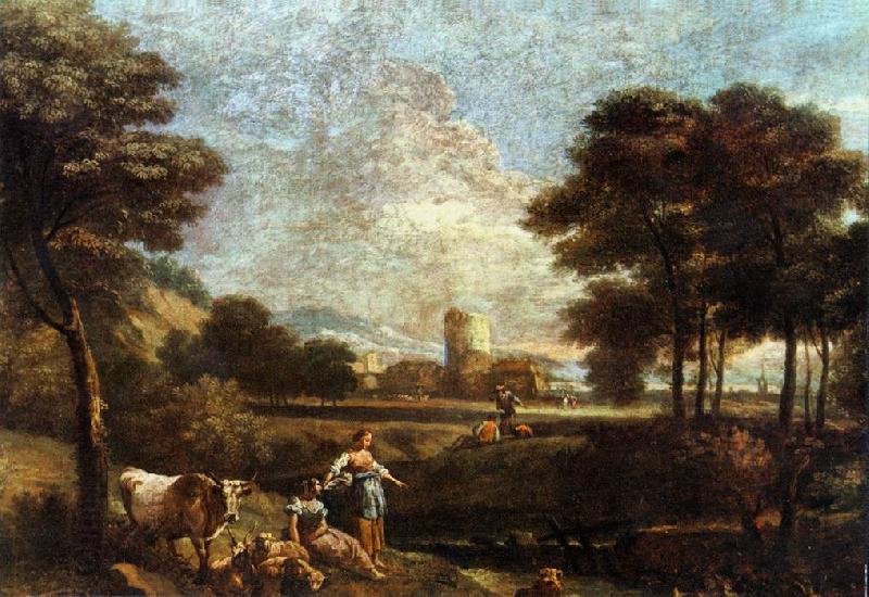 ZAIS, Giuseppe Landscape with Shepherds and Fishermen